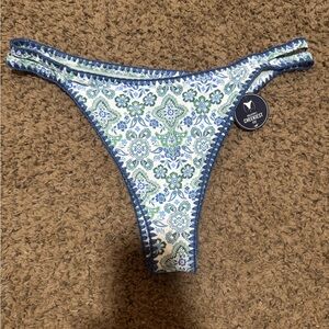 Women's Blue Floral Bikini Bottom